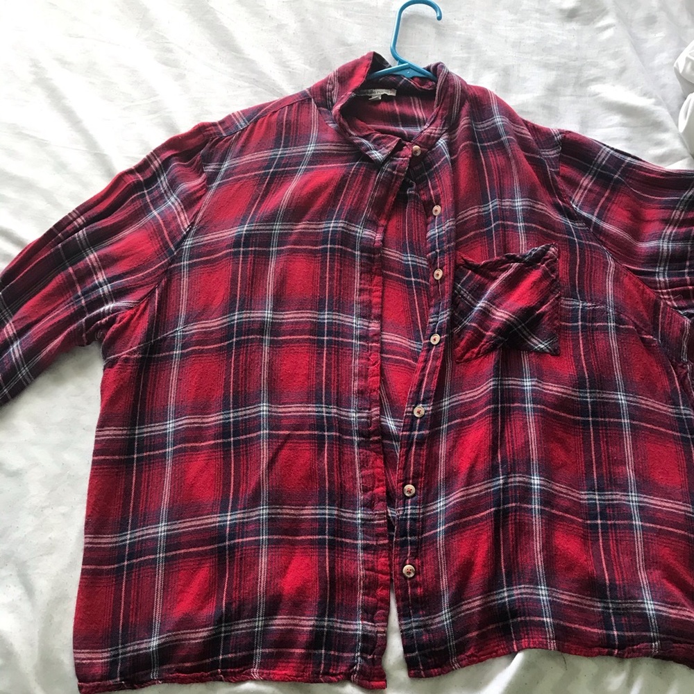 Plaid thin flannel shirt. Spring, summer, fall.